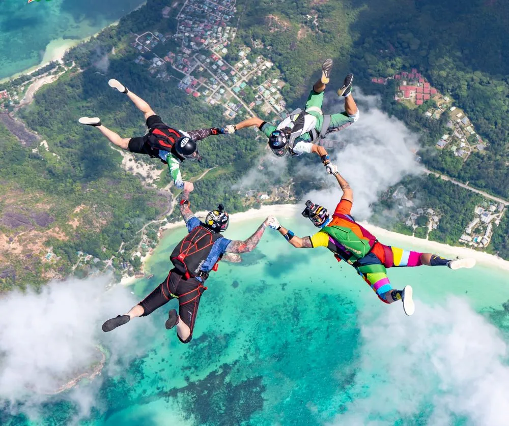 Sky Diving in Seychelles